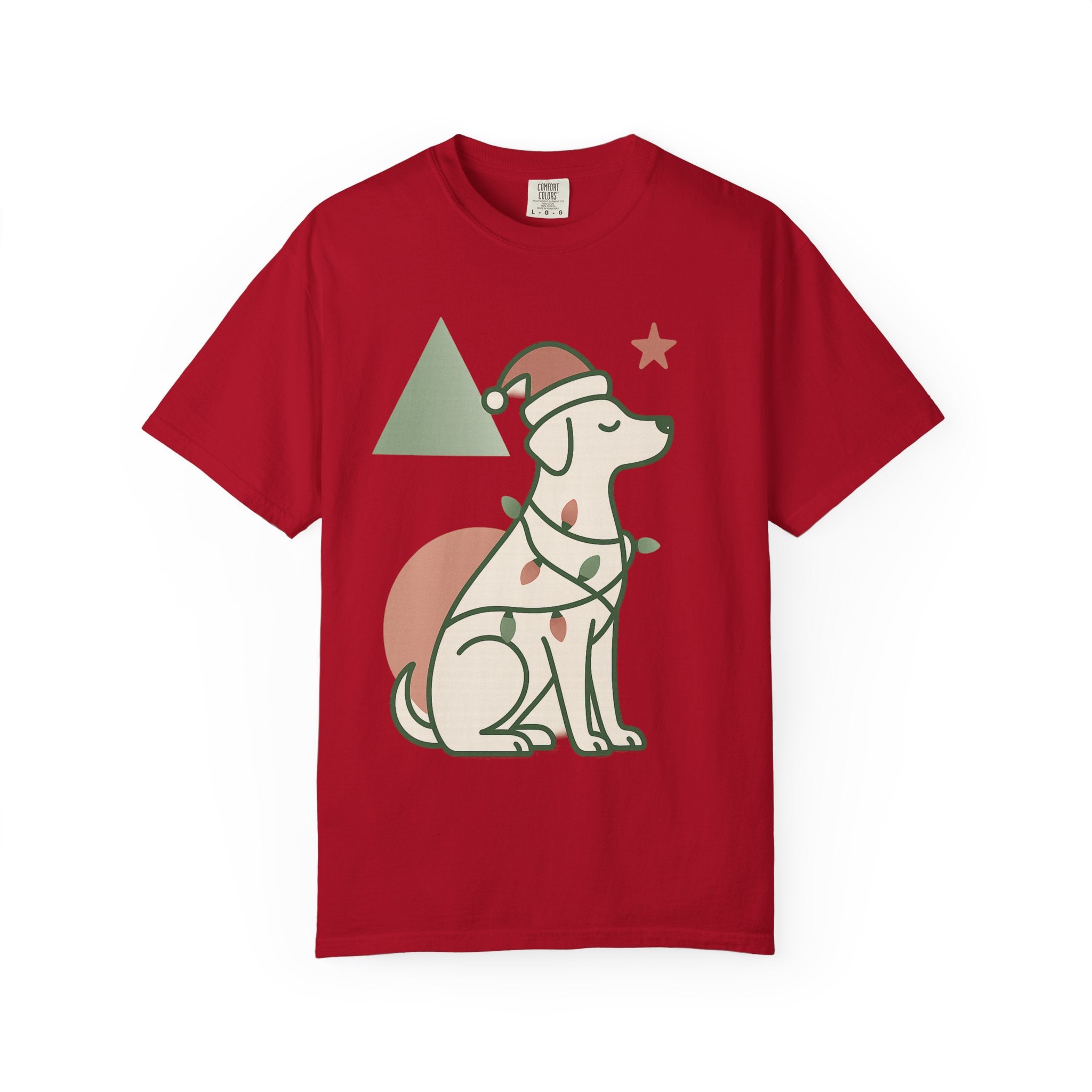Festive Puppy with Santa Hat T‑Shirt