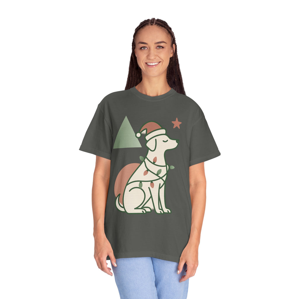 Festive Puppy with Santa Hat T‑Shirt