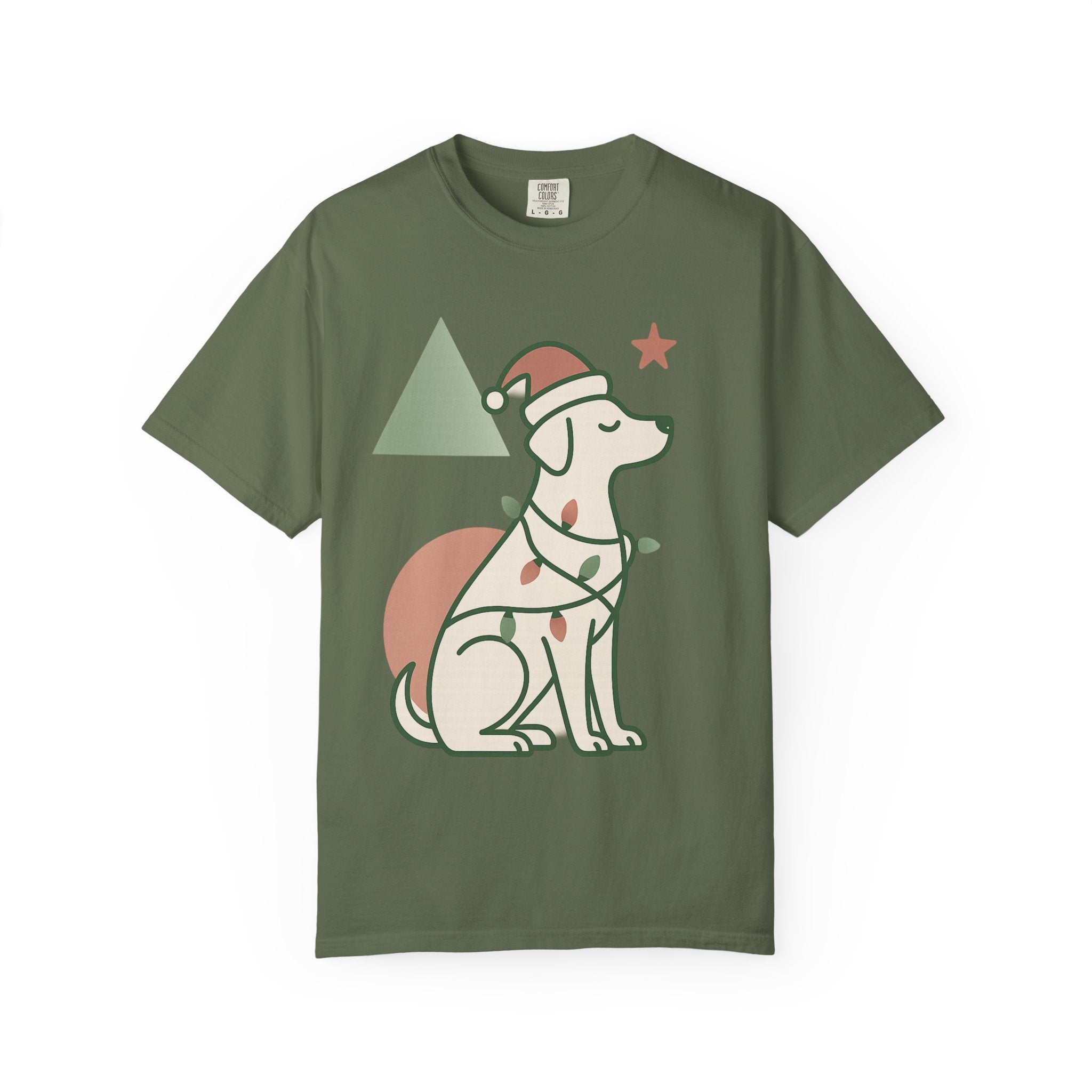 Festive Puppy with Santa Hat T‑Shirt