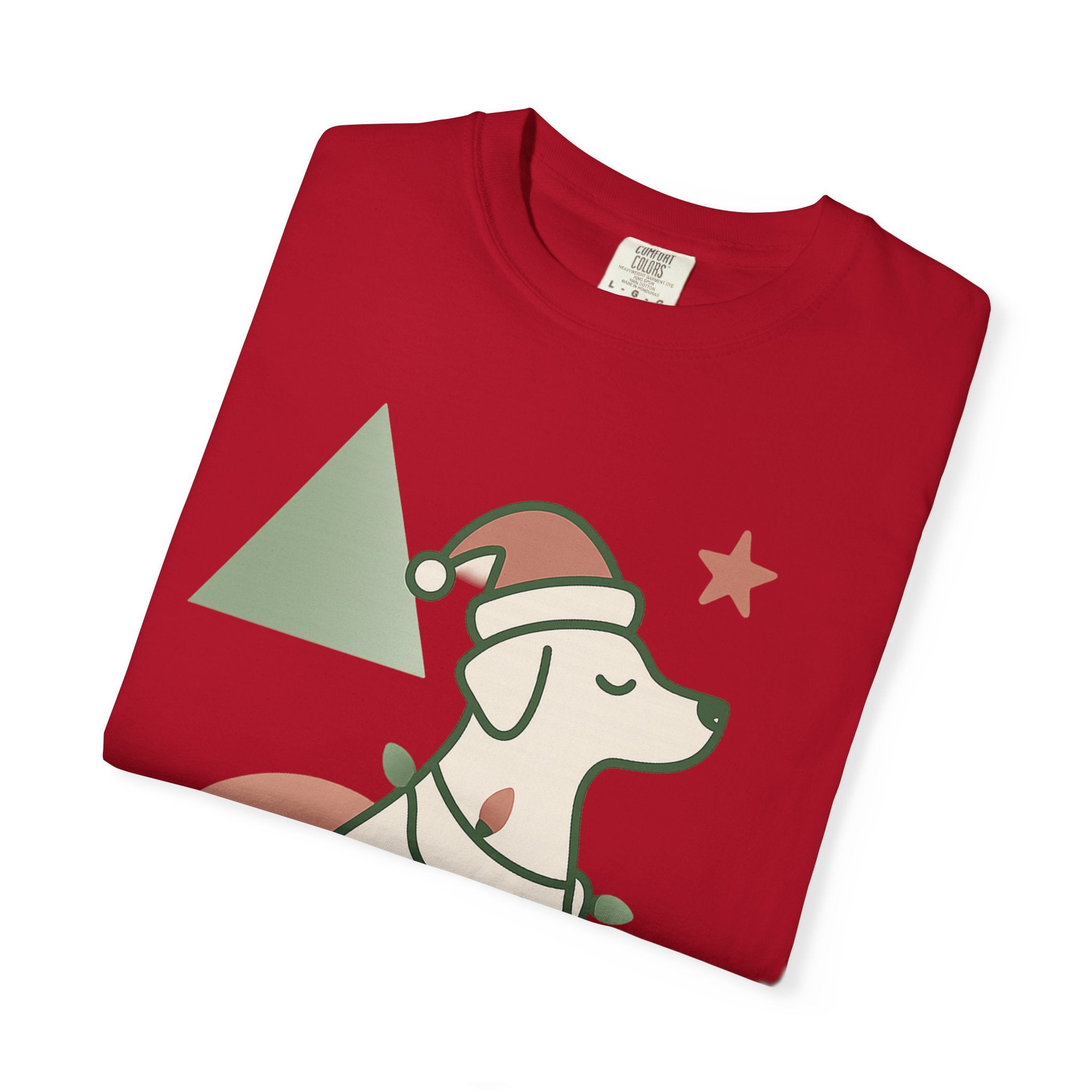 Festive Puppy with Santa Hat T‑Shirt