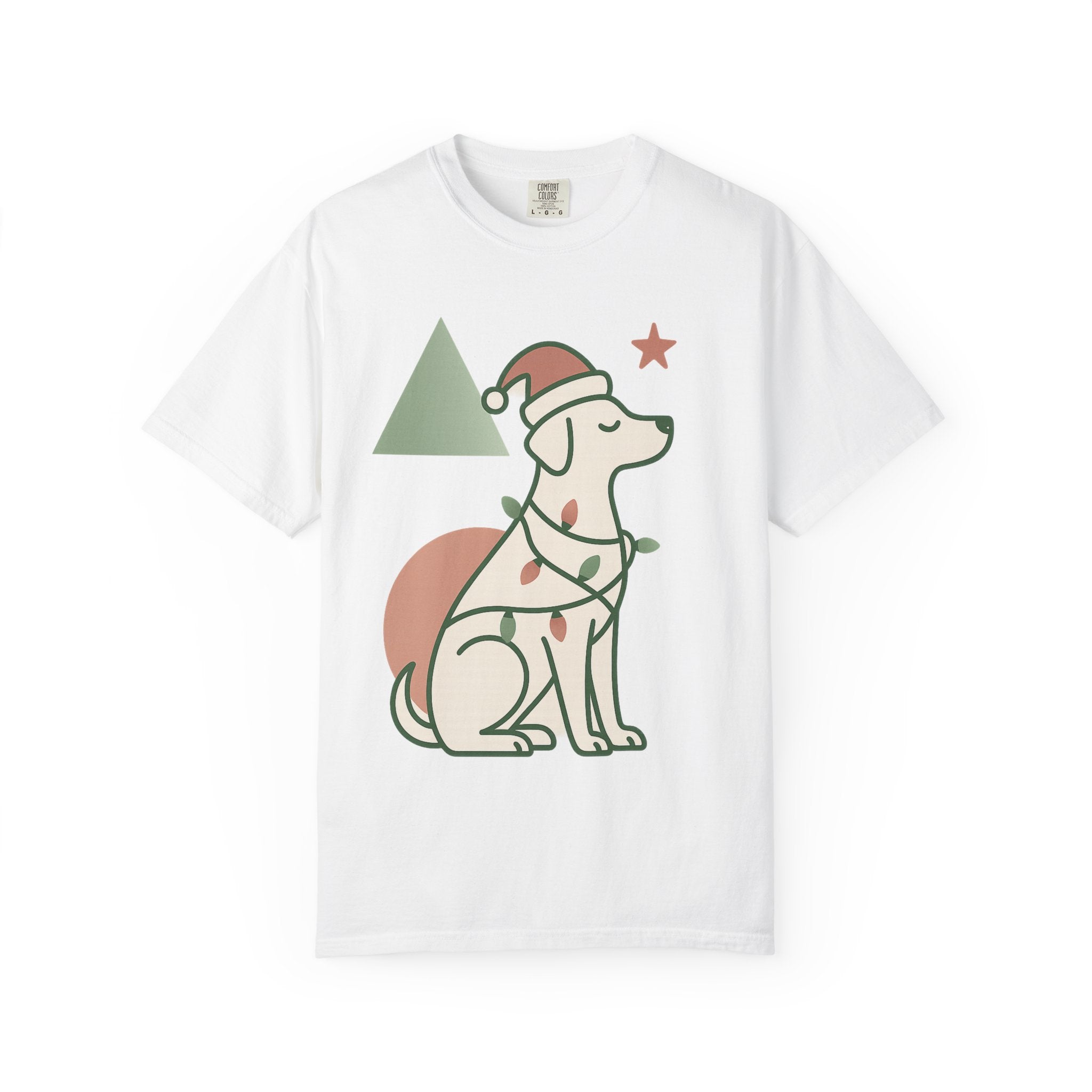 Festive Puppy with Santa Hat T‑Shirt
