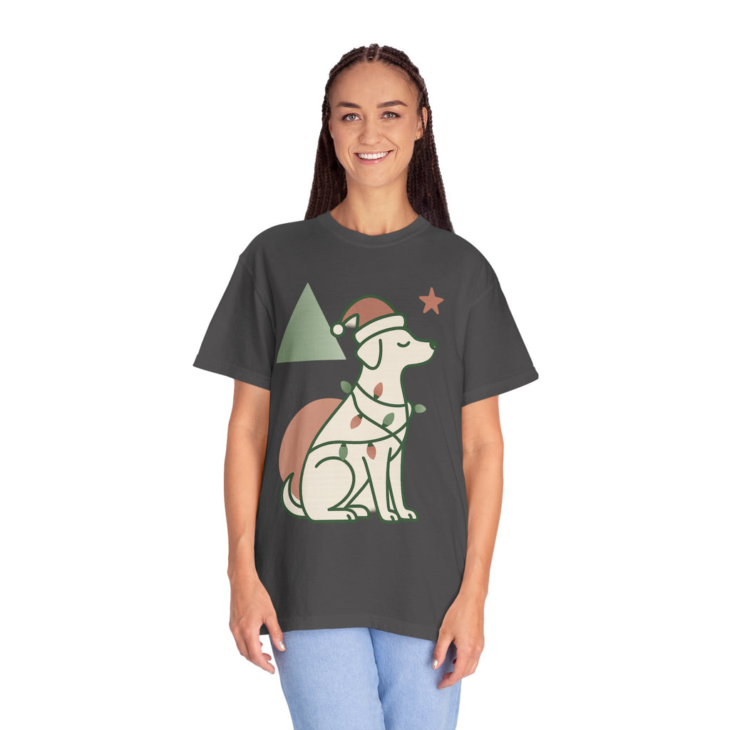 Festive Puppy with Santa Hat T‑Shirt