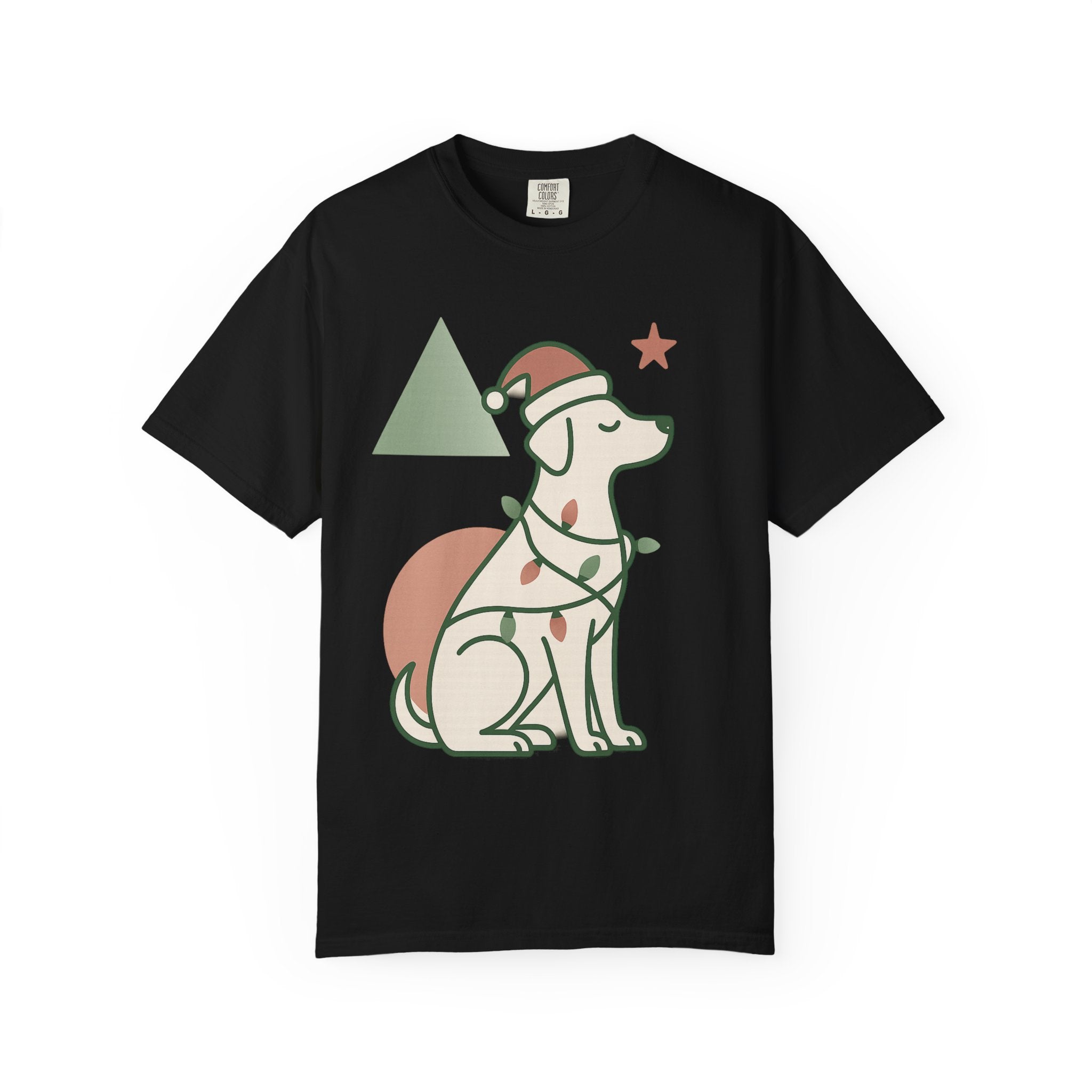 Festive Puppy with Santa Hat T‑Shirt