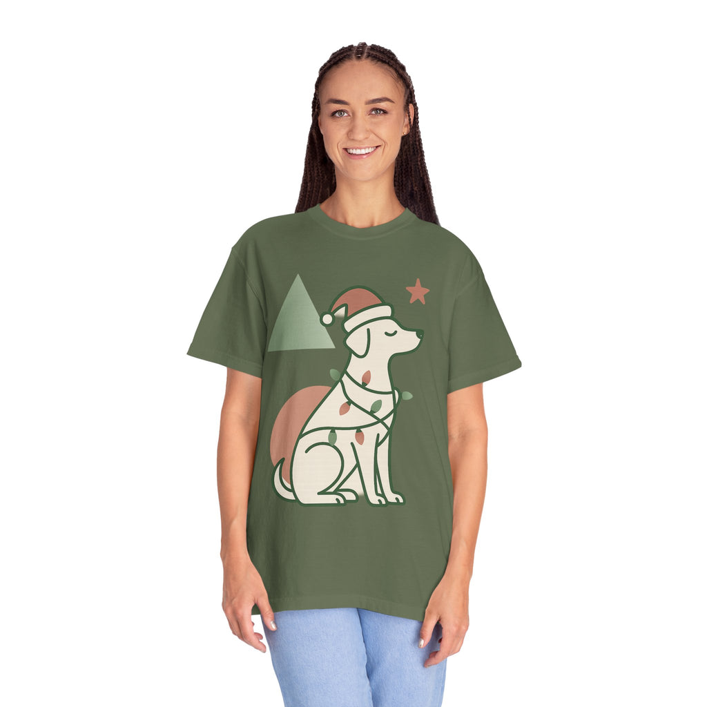 Festive Puppy with Santa Hat T‑Shirt