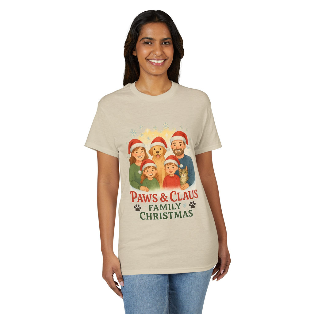 Paws & Claus Family Christmas T-Shirt
