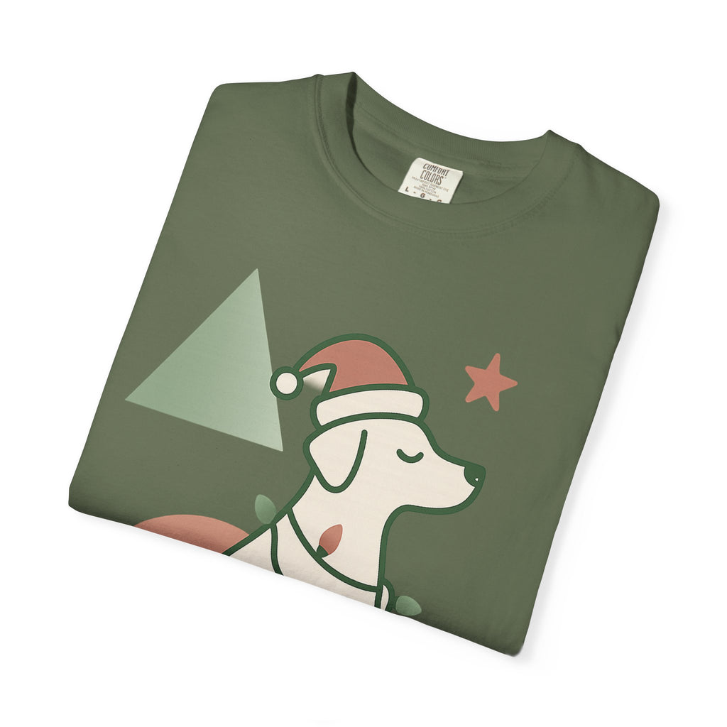 Festive Puppy with Santa Hat T‑Shirt