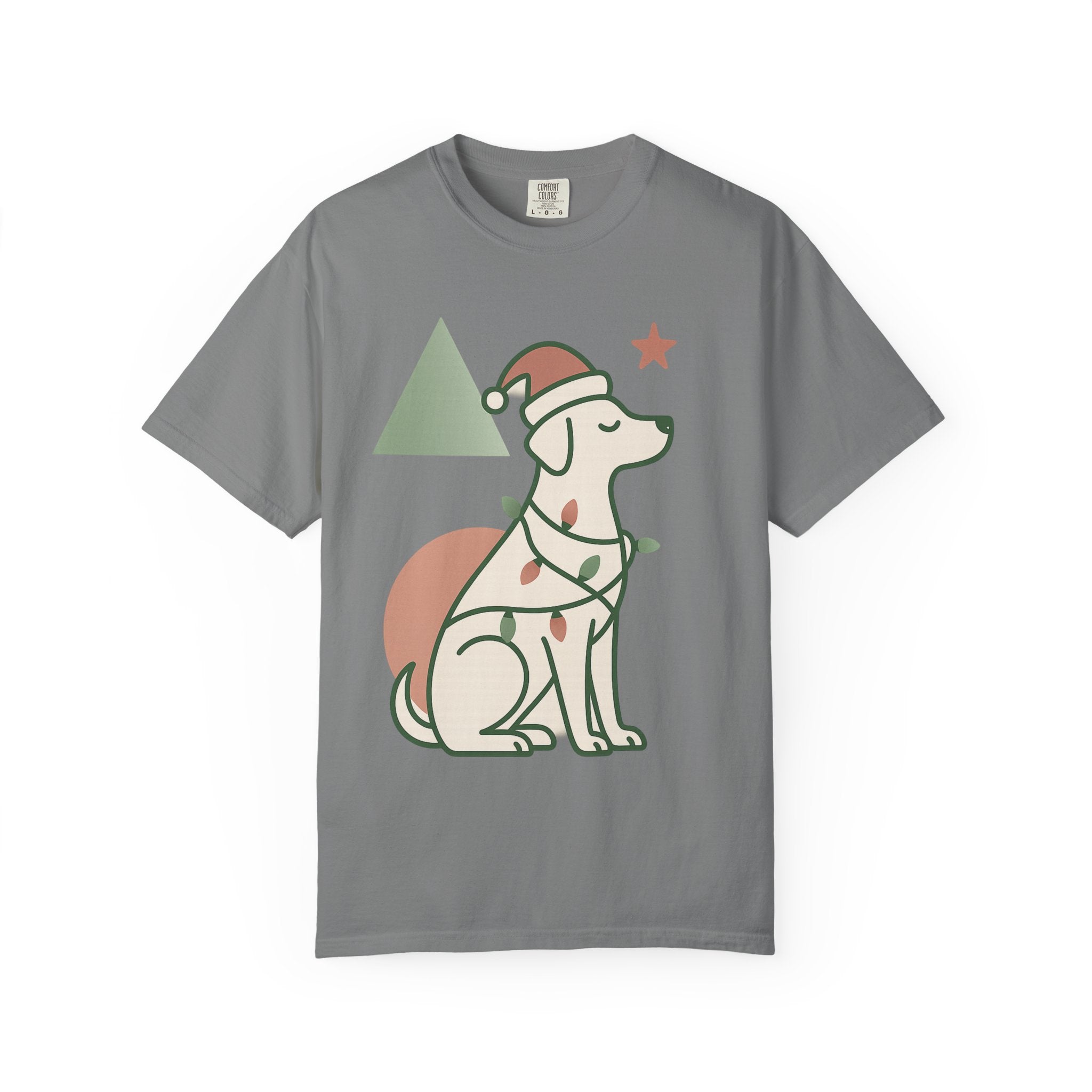 Festive Puppy with Santa Hat T‑Shirt