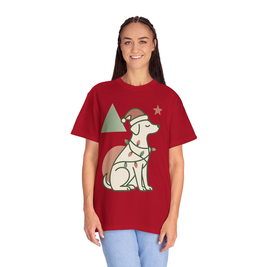 Festive Puppy with Santa Hat T‑Shirt