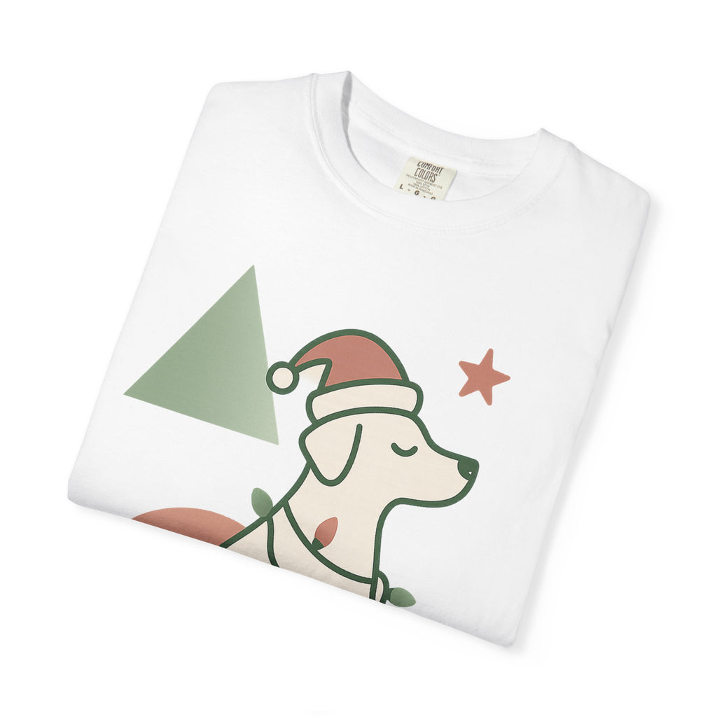 Festive Puppy with Santa Hat T‑Shirt