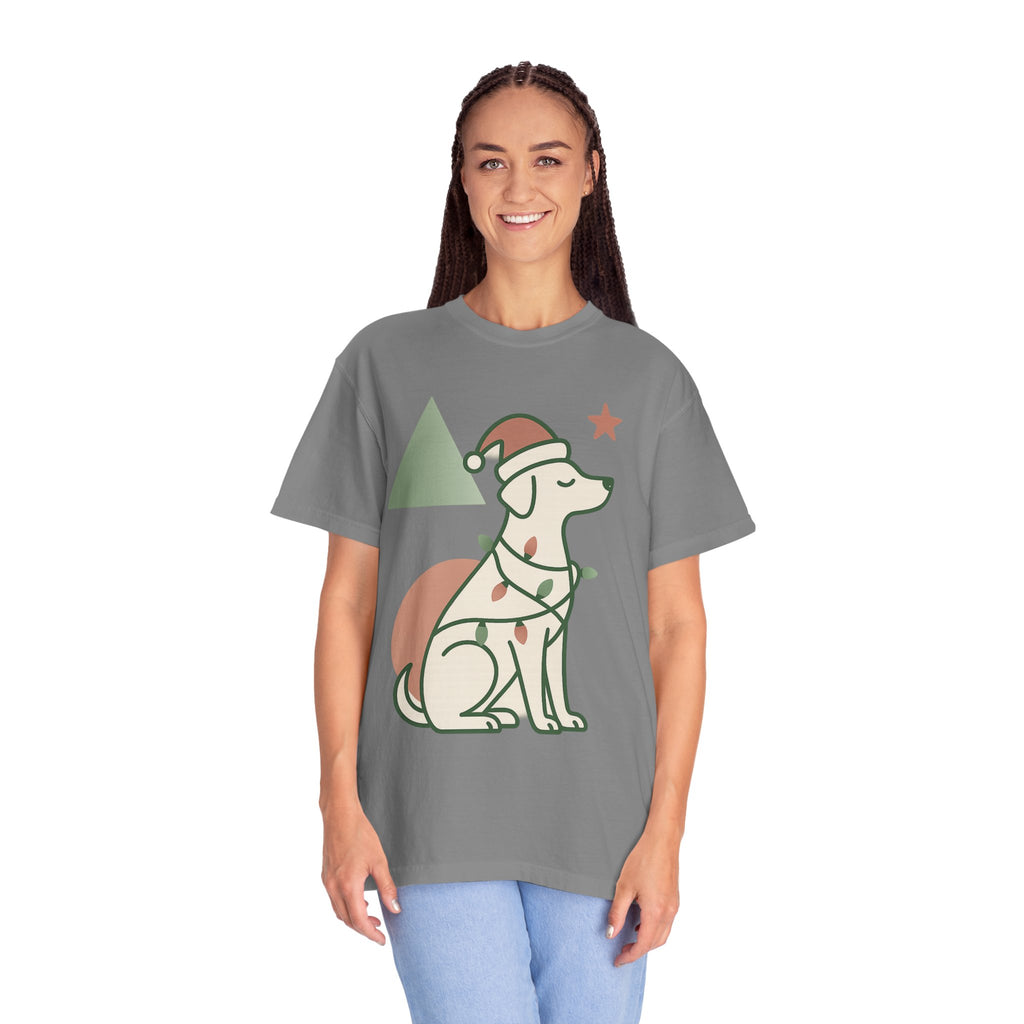 Festive Puppy with Santa Hat T‑Shirt