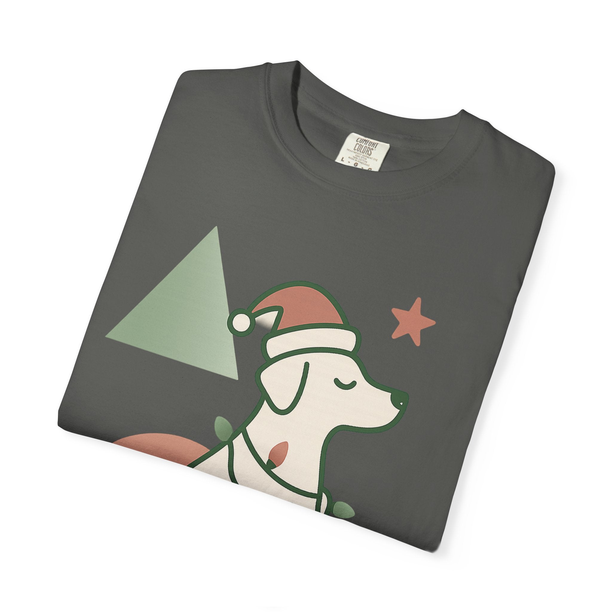 Festive Puppy with Santa Hat T‑Shirt