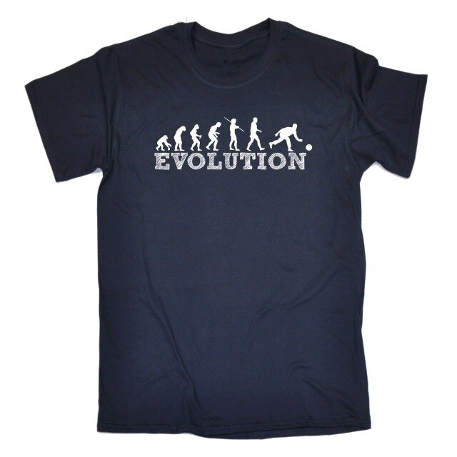 Evolution Bowlinger T-SHIRT Tee Lawn Bowls Ten Pin Funny Birthday Gift Present Top Harajuku Short Sleeve Shirt Funny