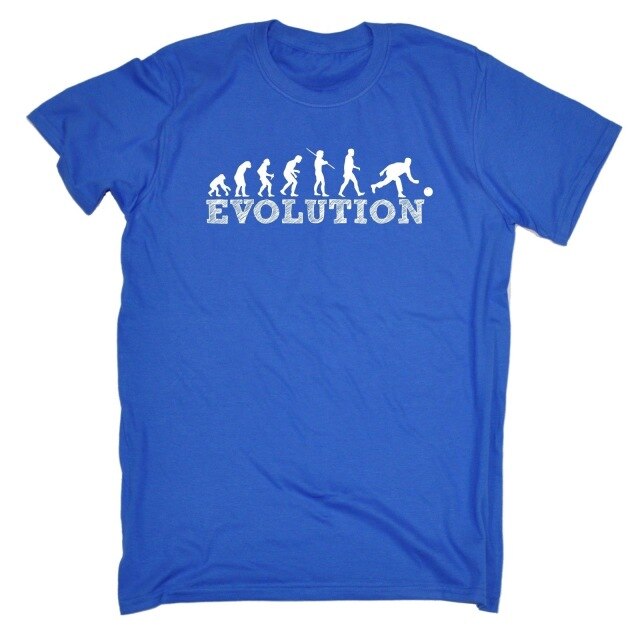 Evolution Bowlinger T-SHIRT Tee Lawn Bowls Ten Pin Funny Birthday Gift Present Top Harajuku Short Sleeve Shirt Funny