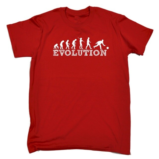 Evolution Bowlinger T-SHIRT Tee Lawn Bowls Ten Pin Funny Birthday Gift Present Top Harajuku Short Sleeve Shirt Funny