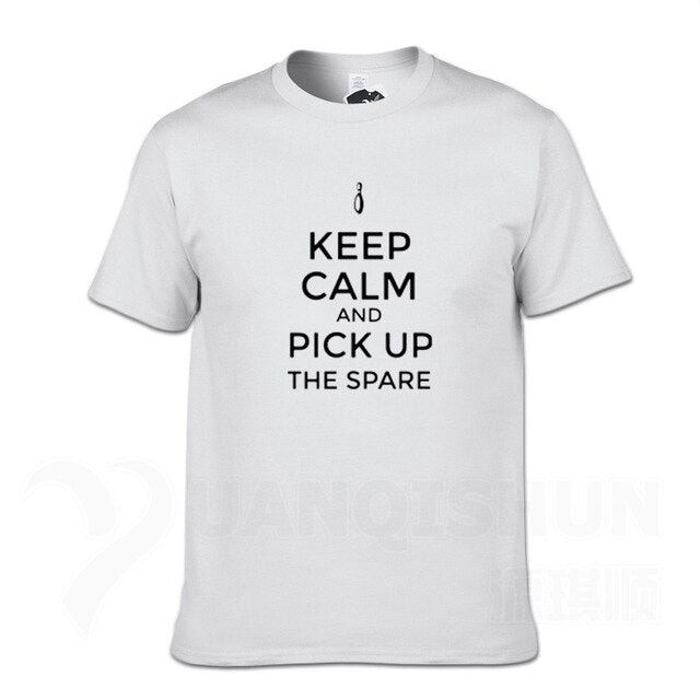 Funny Men Tshirt Keep Calm and Bowling Mens T-Shirt 2019 New 16 Colors Cotton Fashion T Shirts Unisex Short sleeves Tops Tee