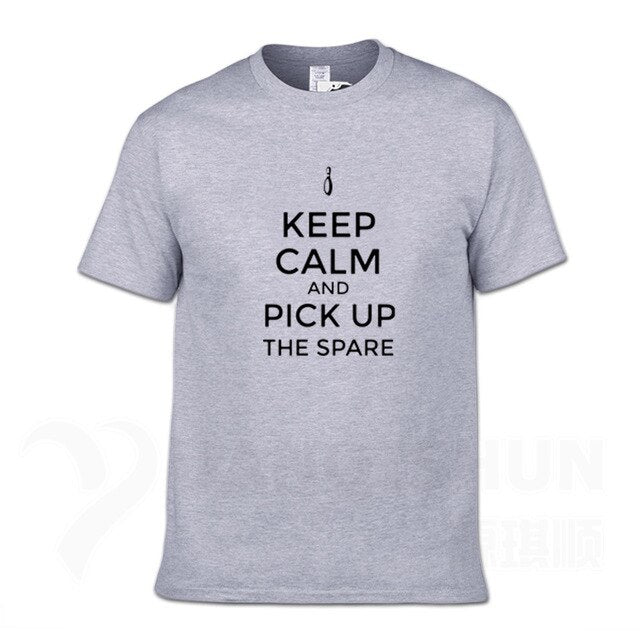 Funny Men Tshirt Keep Calm and Bowling Mens T-Shirt 2019 New 16 Colors Cotton Fashion T Shirts Unisex Short sleeves Tops Tee