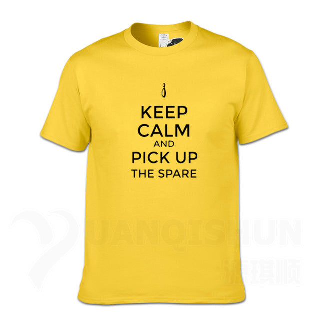 Funny Men Tshirt Keep Calm and Bowling Mens T-Shirt 2019 New 16 Colors Cotton Fashion T Shirts Unisex Short sleeves Tops Tee