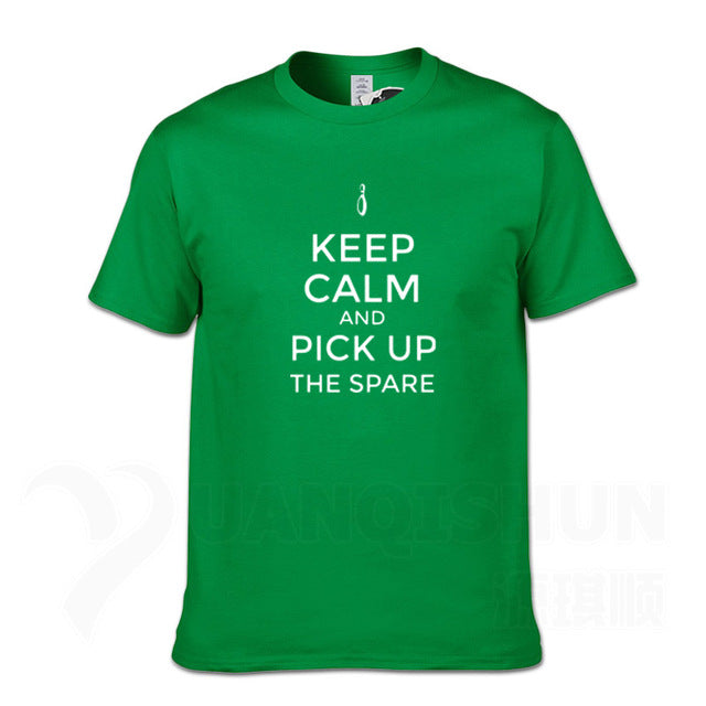 Funny Men Tshirt Keep Calm and Bowling Mens T-Shirt 2019 New 16 Colors Cotton Fashion T Shirts Unisex Short sleeves Tops Tee