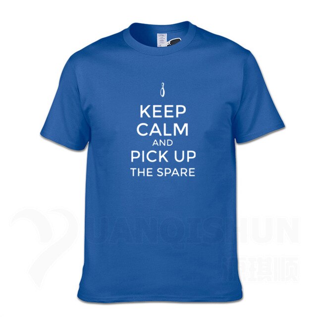 Funny Men Tshirt Keep Calm and Bowling Mens T-Shirt 2019 New 16 Colors Cotton Fashion T Shirts Unisex Short sleeves Tops Tee