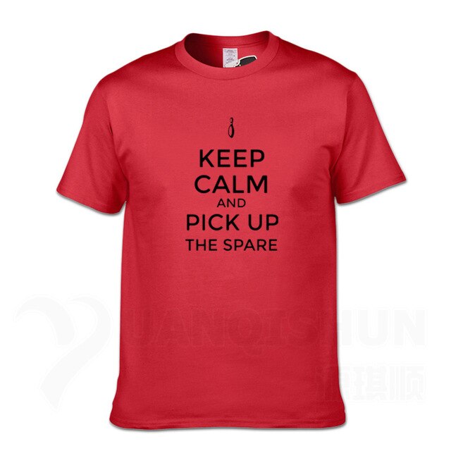 Funny Men Tshirt Keep Calm and Bowling Mens T-Shirt 2019 New 16 Colors Cotton Fashion T Shirts Unisex Short sleeves Tops Tee