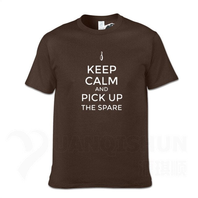 Funny Men Tshirt Keep Calm and Bowling Mens T-Shirt 2019 New 16 Colors Cotton Fashion T Shirts Unisex Short sleeves Tops Tee