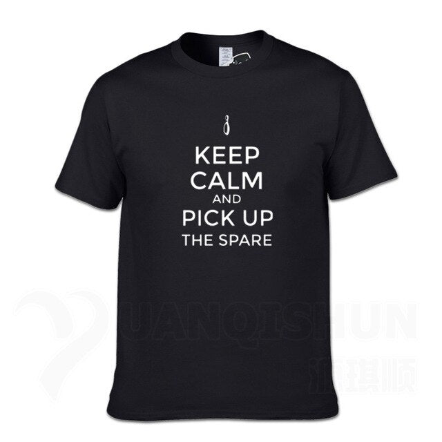 Funny Men Tshirt Keep Calm and Bowling Mens T-Shirt 2019 New 16 Colors Cotton Fashion T Shirts Unisex Short sleeves Tops Tee
