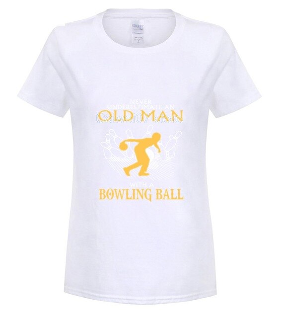 Fashion Mens Short sleeve T Shirt  Old man Bowling Fashion summer T Shirt 100% Cotton