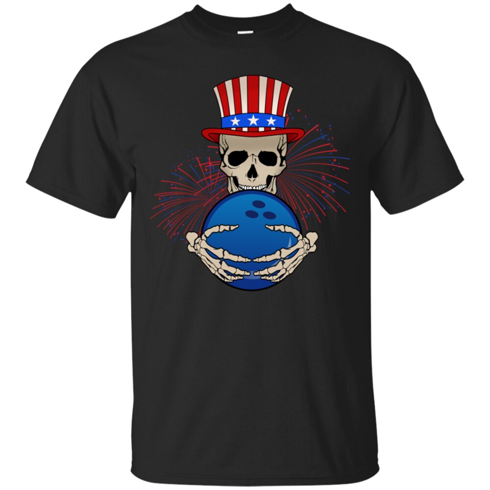 Bowling Skull Ball Sports Happy 4Th Of July T-Shirt Funny Tee Gift For Men Women Funny Tee Shirt